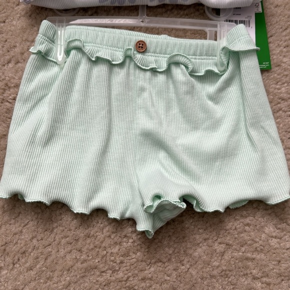 NWT Modern Moments Baby Girls Shorts - 2 Pack Green and Purple Flowers - 18M - Picture 2 of 5